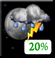 Sunday Night: Slight Chance Showers And Thunderstorms then Partly Cloudy